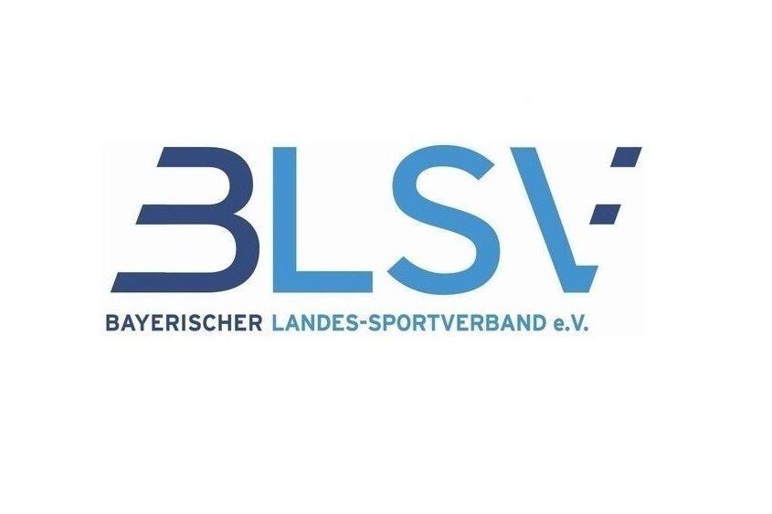 Logo des Bayerischen Landes-Sportverbands e.V. in Blau- und Graut&ouml;nen mit den Buchstaben BLSV.