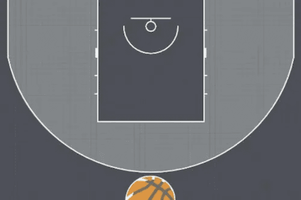 Grafik eines Basketballfeldes mit dem Logo der U17 Bayernliga und der Bezeichnung &bdquo;3x3&ldquo;.