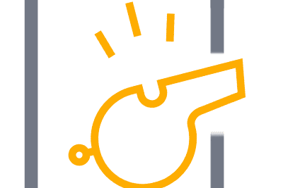 Symbol eines ge&ouml;ffnete Schlosses in grauer und orangefarbener Farbgebung auf neutralem Hintergrund.