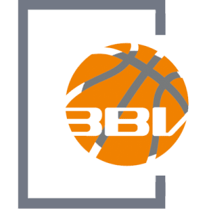 Logo der BBL mit orangefarbenem Basketball und grauer Umrandung.