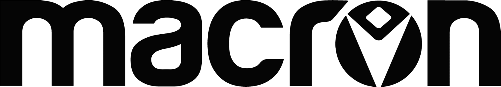 Schriftzug des Logos "macron" in schwarzer Schrift auf hellem Hintergrund.