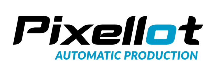 Logo von Automatic Production in Schwarz und Cyan, Schriftzug zeigt "AUTOMATIC PRODUCTION" in blauem Text.
